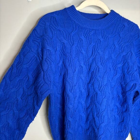 Thinking Mu Carmen Sweater Blue Braided Wool Sweater - Picture 4 of 11